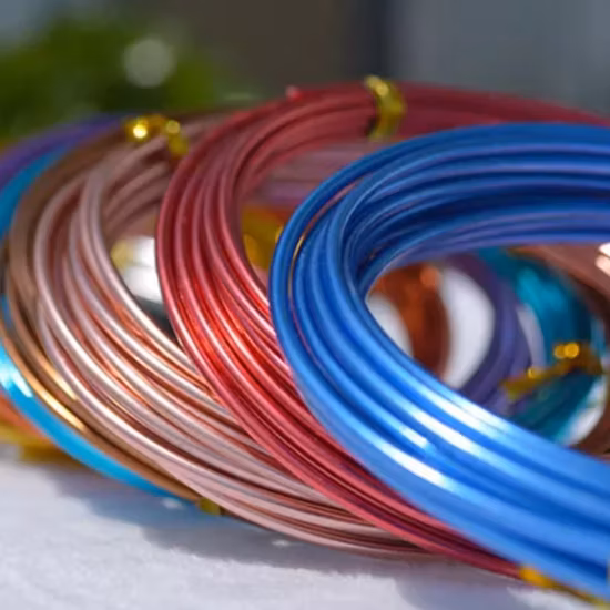 0.16 ミリメートル 0.18 ミリメートルロール長方形フラットラウンド構造アルミ合金電気銅被覆ケーブルアルミ鋼放射線被覆溶接ワイヤモーター発電機用